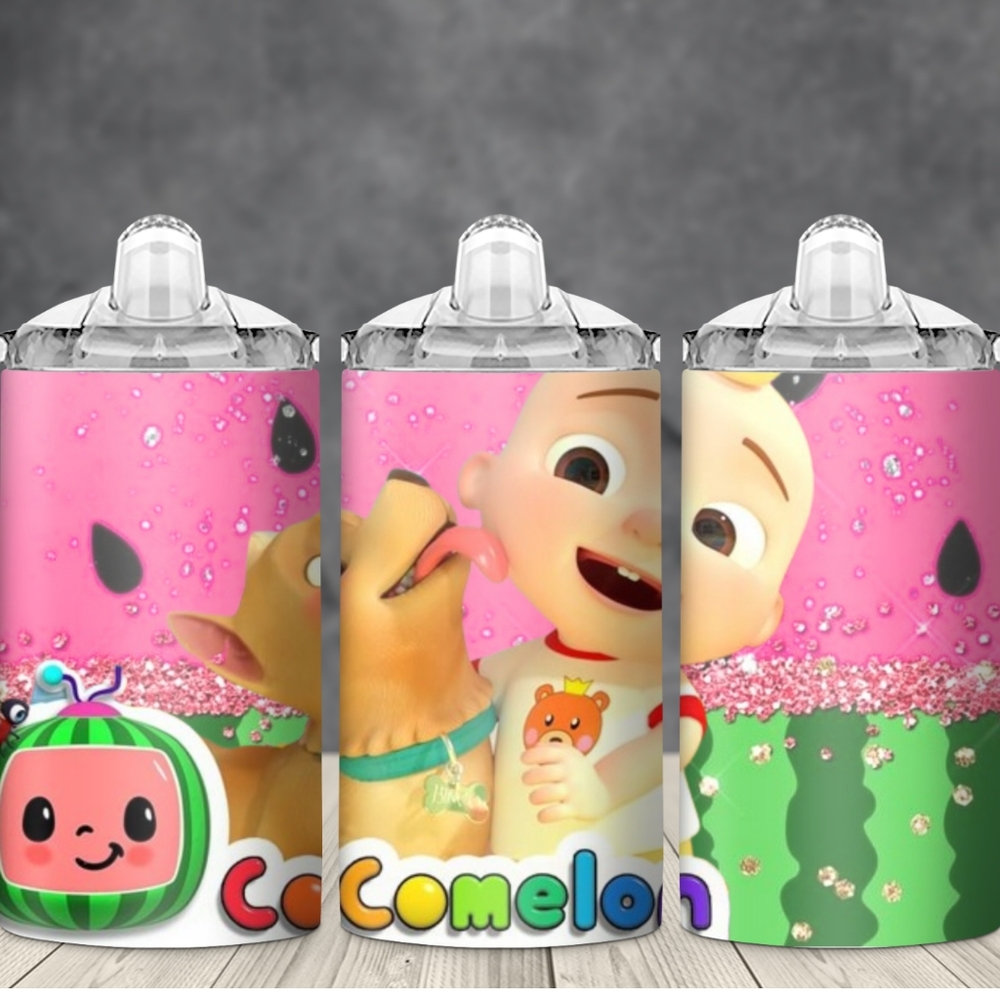 Cocomelon Sippy Cup with 2 lids and a straw